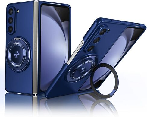 Compatible with Samsung Galaxy Z Fold 5,Magnetic Stand Ring Holder Shockproof Slim Cell Cover Protective,Phone Cover Case for Samsung Galaxy Z Fold 5 (Blue) in Saudi Arabia