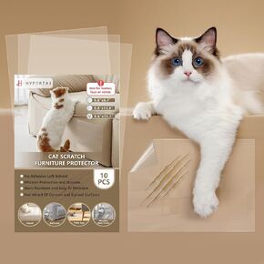 Anti Cat Scratch Furniture Protector, Single Side Couch Protector from Cat Claws, Cat Scratch Deterrent for Furniture, Couch Corner, Sofa, Door, Walls(9.8'' X 6.7'' X 10 Pack)