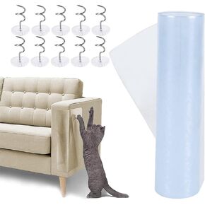 196"x7.8" Anti Cat Scratch Tape, Anti Cat Scratch Furniture Protector, Cat Scratch Deterrent for Furniture, for Carpet, Sofa, Couch, Door