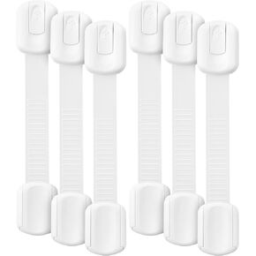 Bates- Child Safety Strap Locks, 8 Pack, Black, Baby Cabinet Locks, Toilet Locks Baby Proof, Child Proof Drawer Locks, Cabinet Baby Locks for Cabinets, Child Proof Cabinet Locks, Drawer Child Locks