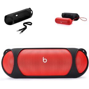 Silicone Case for Beats Pill 2024,Travel Carrying Case with Shoulder Strap for Beats Pill 2024 Wireless Bluetooth Speaker (Black)