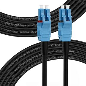 150M/492ft OS2 LC to LC Uniboot Fiber Patch Cable, Outdoor Armored Duplex 9/125 Single Mode Fiber Jumper |Length Options: 10m-300m, 1G/10GB Optic Cable Cord LSZH, OD-5mm