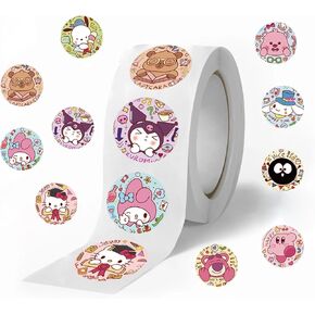 500Pcs Cartoon Sanrio Hello Kitty Melody Kuromi Cinnamoroll Sticker Rolls for Water Bottles Cup Laptop Phone Guitar Car Bike,Kid/Teen Gift JHSL