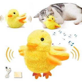 Cat Toys Rechargeable Flapping Duck, 2024 New Flapping Duck Cat Toy, Lifelike Quack Chirping, Interactive Catnip Toys for Cats,Touch Duck Activated Kitten Plush Toy Interactive Cat Exercise Toys