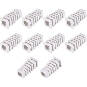 uxcell Strain Relief Boots 27mm PVC Cord Protector Cover Sleeve for 2 AWG Electrical Cables White 10Pcs