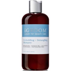 iGroom Deshedding & Detangling Dog Shampoo, Luxury Pet Beauty Care, Loosen Tangles + Unwanted Undercoat, Adds Shine + Volume, Made in USA, 16 oz