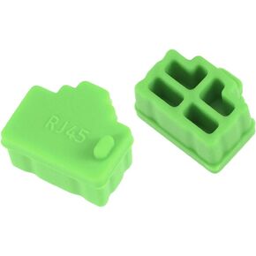 20 قطعة من Uxcell واقيات سيليكون RJ45 لمنفذ إيثرنت مضاد للغبار، أخضر