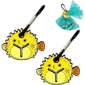 Poop Bags Clips for Leashes Silicon Dog Poop Bag Holder Dispenser Hands-free Poop Bag Holders for Leashes Dog Walking Accessories Dog Leash Attachment for Hanging Used Dog Waste Bags(Doughnut)