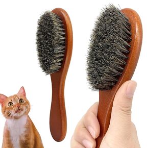 Casidoxi Soft Bristle Dog Brush for Short Haired Cats Dogs with Elastic Band, Natural Bristle Dog Palm Brush for Cats Dogs Brush