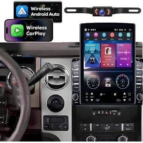 9.7" Android 13 Car Stereo Radio w/Wireless Carplay&Android Auto for Ford F150 2009-2014,Double Din Touchscreen IPS Car Radio Receiver,Built-in WiFi GPS Steering Wheel Control Bluetooth Backup Camera