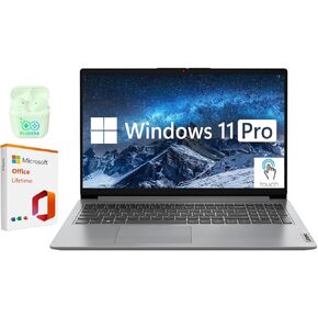 Lenovo 15.6" FHD IdeaPad Business & Student Laptop Computer, Windows 11 Pro Laptop with Microsoft Office Lifetime License, Plusera Earphones (Intel Core i3 | Touchscreen, 40GB RAM | 1TB SSD)