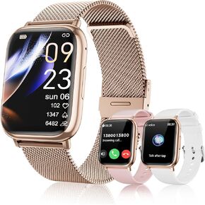 Smart Watch, 1.83" Smartwatch for Women (Answer/Make Calls), Fitness Tracker with 100+ Sport Modes, Blood Oxygen, Heart Rate Monitor, Pedometer, Sleep Tracking for Android iOS (Silver)