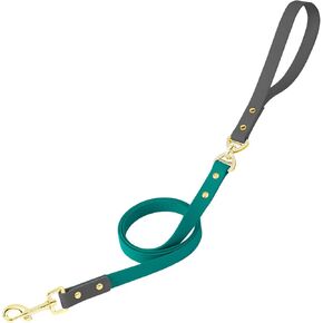 PetBonus No Tangle Waterproof Dog Leash, 5 FT Odor Proof Walking Training Lead, Non-Slip and Easy to Clean Puppy leashes for Small Medium Breeds Dogs (Grey & Turquoise, S)