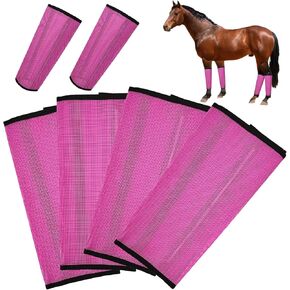 4 Pcs Fly Boots for Horses Mesh Horse Fly Boots Pony Fly Boots Preventing Flies and Mosquitoes Bites Protect Horses Leggings Breathable Soft and Comfortable Horse Supplies (Blue)