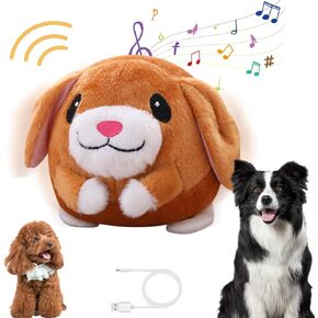 Active Moving Pet Plush Toy, Smart Interactive Dog Toy Pet Bouncing Balls, USB Rechargeable Washable Cartoon Pig Plush Squeaky Pig Dog Toy for Dog/Puppy and Cats, with 120 Music (Hamster)