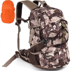 Hunting Backpack, 38L Camouflage Hunting Backpack with Waterproof Rain Cover, Durable Large Capacity Hunting Day Pack for Hiking, Fishing, Shooting