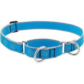Lupine Reflective Martingale Dog Collar 1" Wide Blue Diamond Adjusts from 15" to 22"