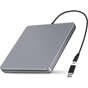 NOLYTH External CD DVD Drive USB 3.0 Type-C CD/DVD +/-RW Drive Slot-in CD Burner Portable DVD Player Optical Disk Drive for Laptop Computer PC Mac Windows Desktop