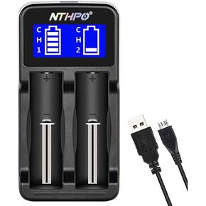 Speedy Intelligent Charger, LCD Display Universal Smart Charger for Rechargeable 3.6V/3.7V Li-ion 18650 18490 18350 17670 17500 16340(RCR123) 14500 10440, 1.2V Ni-MH/Ni-CD AA AAA Batteries