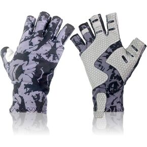 Fingerless Fishing Gloves, Men&Women, Sun Protection Gloves, UPF 50+ Sun UV Protection Gloves, Kayaking, Sailing, Rowing, Fly Fishing