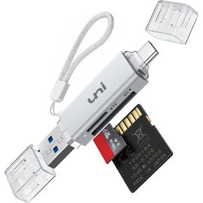 قارئ بطاقات SD، محول يوني عالي السرعة USB C الى Micro SD بمنفذ USB 3.0 مزدوج الفتحات، قارئ بطاقة ذاكرة لـ SD/Micro SD/SDHC/SDXC/MMC، متوافق مع ماك بوك برو/اير، ايفون 15 برو/ماكس، اندرويد جالكسي in Kuwait