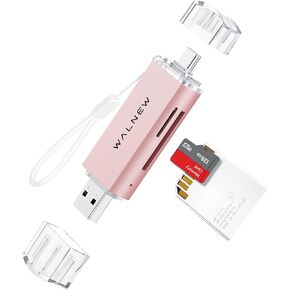 قارئ بطاقات SD، قارئ بطاقات والنيو 2 في 1 USB C وUSB 3.0 يدعم بطاقات SD/Micro SD/SDXC/SDHC/MMC/RS-MMC/UHS-I محول بطاقة SD لنظام ويندوز/Mac OS/Linux/Android in Kuwait