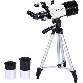 Telescope,MLABINYA 70mm Travel Portable Telescope(15X-150X) Astronomical Refracting,Telescope for Kids,with Phone Adapter with Multi-Layer Broad Band Coating with All Aluminum Tripod