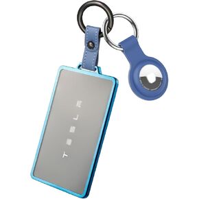 for Tesla Key Card Holder with AirTag Case, Card Key Cover with Keychain for Model Y/3/S/X Cybertruck Accessories