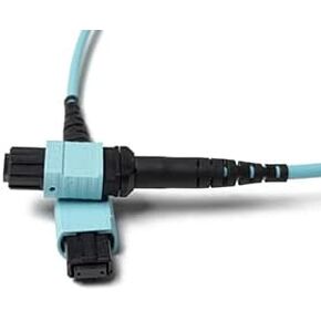 FCD - 40M OM3 MPO-MPO Fiber Patch Cable F/F | 10G 12-Fiber Female/Female MPO 50/125 Multimode Cable 40 Meter (131.23ft) | Length Options: 0.5M-300M | 1/10/40g sfp+ 10gbase ofnp MTP-MTP