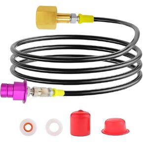 Soda Terra Machine Co2 Tank Adapter Hose, Co2 Tank Direct Adapter with Stainless Steel Hose, Compatible with Duo Art Terra Gaia AQUA FIZZ Pink Cylinder Soda Maker (60in)
