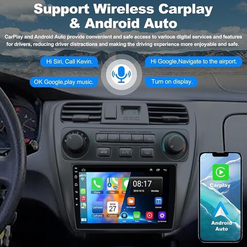 Android 12 لراديو ستيريو السيارة Hondas Accord 2G RAM+32G ROM لـ 1998-2002، شاشة لمس IPS 9 بوصة مع Carplay لاسلكي/سلكي Android Auto، DSP، بلوتوث، كاميرا احتياطية، دعم Obd2/DVR/TPMS in Saudi Arabia