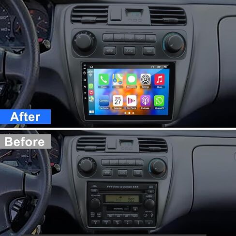 Android 12 لراديو ستيريو السيارة Hondas Accord 2G RAM+32G ROM لـ 1998-2002، شاشة لمس IPS 9 بوصة مع Carplay لاسلكي/سلكي Android Auto، DSP، بلوتوث، كاميرا احتياطية، دعم Obd2/DVR/TPMS in Saudi Arabia