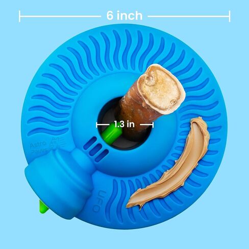 UFO Bully Stick Holder & Lick Mat Safety Device for Dogs - Quiet, Floor-Safe, Durable, Protects Teeth - Long-Lasting, Dishwasher Safe - Prevents Swallowed Ends in Saudi Arabia