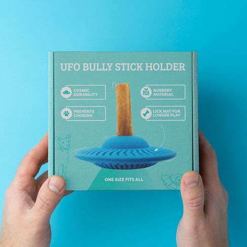 UFO Bully Stick Holder & Lick Mat Safety Device for Dogs - Quiet, Floor-Safe, Durable, Protects Teeth - Long-Lasting, Dishwasher Safe - Prevents Swallowed Ends in Saudi Arabia