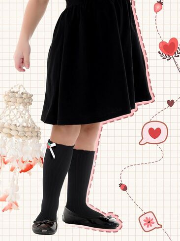 4 Pairs Double Ruffle Lace Trim Cotton Socks Frilly Dress Socks Stylish Candy Colored Girls Lace Socks for Kids (7-12 Years) in Kuwait