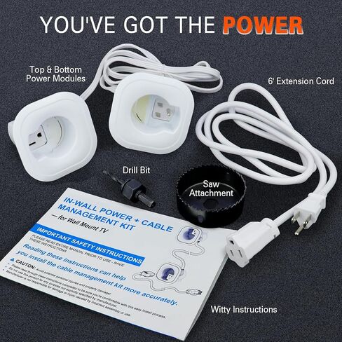 مجموعة إدارة الكابلات داخل الحائط، ومخفي سلك التلفزيون للتلفزيون المثبت على الحائط، وإخفاء أسلاك التلفزيون للتلفزيون المثبت على الحائط، ومجموعة مقبس الحائط للتلفزيون تتضمن إدارة كابلات الطاقة والجهد المنخفض مع ملحق مثقاب منشار ثقب in Kuwait