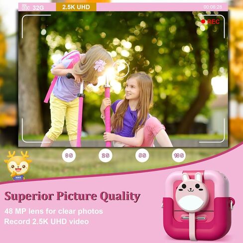 Kids Camera Instant Print,Kids Video Camera Instant Print Camera for Kids,Kids Instant Camera with Print Paper & 32G Card,Christams Birthday Gifts for Boys Age 3-12 in Saudi Arabia