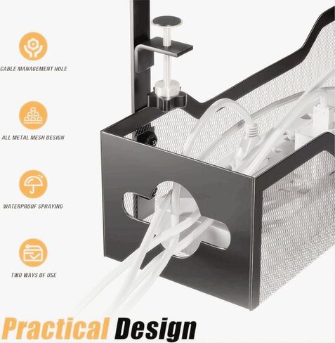Under Desk Cable Management Tray No Drill Wire Management Rack Desk Cable Tray with Wire Organizer and Desk Cord Organizer in Saudi Arabia