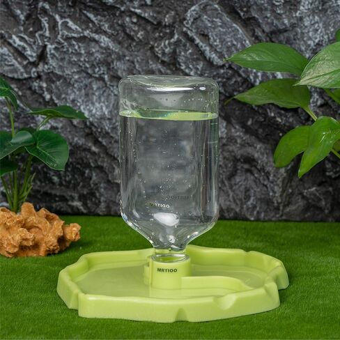 17oz 2 in 1 Terrarium Tank Reptile Food Feeders Bowl, Water Feeder Automatic Water Dispenser Waterer Feeding Accessories, for Geckos Lizards Turtle Bearded Dragons (Lake Blue) in Kuwait