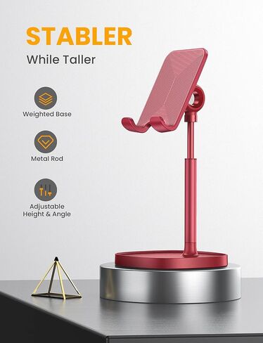 LISEN Desk Organizers and Accessories Workspace Organizers Cell Phone Stand White Height Angle Adjustable Stable iPad Holder Stand Sturdy Stand for 4-10in iPhone 13 Pro iPad Kindel Samsung etc in Kuwait