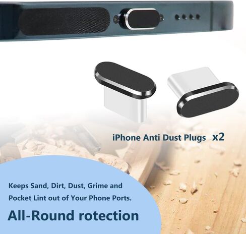 Phone Speaker Dustproof Stickers Protector, Mesh Speaker Anti Dust Adhesive Cover, Included Anti Dust Plug, Phone Port Cleaning Brush and Tweezer Compatible with iPhone 13, 12 Pro Max, 11 (Black) in Kuwait