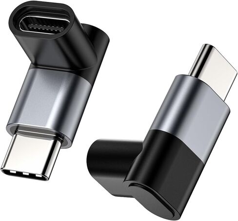 محول Accessonico 90 درجة USB-C ذكر إلى أنثى، 2 حزمة من محول الزاوية اليمنى من النوع C بديل موسع USB C لـ ROG Ally، Meta Quest، موصل نقل البيانات من النوع C موسع على شكل L in Saudi Arabia