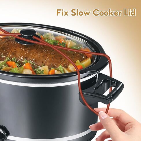 4pcs Lid Latch Strap Rubber Band for Fix Pot Lid, Compatible with Hamilton Beach 6,7,8 quart Crock Pot Slow Cooker (Black) in Saudi Arabia