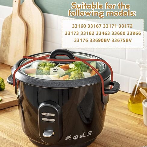 4pcs Lid Latch Strap Rubber Band for Fix Pot Lid, Compatible with Hamilton Beach 6,7,8 quart Crock Pot Slow Cooker (Black) in Saudi Arabia