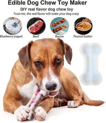 Bone Shape Edible Dog Chew Toys Making Silicone Molds, DIY Flavors for All Size Dogs. Food Grade Large Bone Ice Cube Molds for Dog Cooling, Dog Birthday Cake Maker. Dog Treat Molds 2 Pack in Saudi Arabia