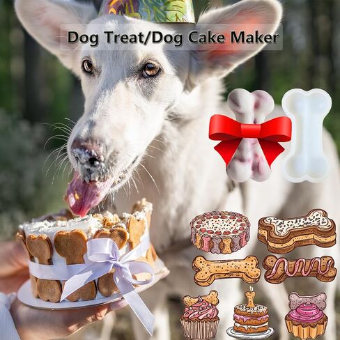 Bone Shape Edible Dog Chew Toys Making Silicone Molds, DIY Flavors for All Size Dogs. Food Grade Large Bone Ice Cube Molds for Dog Cooling, Dog Birthday Cake Maker. Dog Treat Molds 2 Pack in Saudi Arabia
