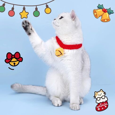 Cat Dog Christmas Costume Pet Scarf Outfit, Xmas Cat Clothes Collar, Christmas Necklace Scarf, Soft and Cute Apparel for Cats and Puppy, Funny Christmas Pet Dress Up in Saudi Arabia