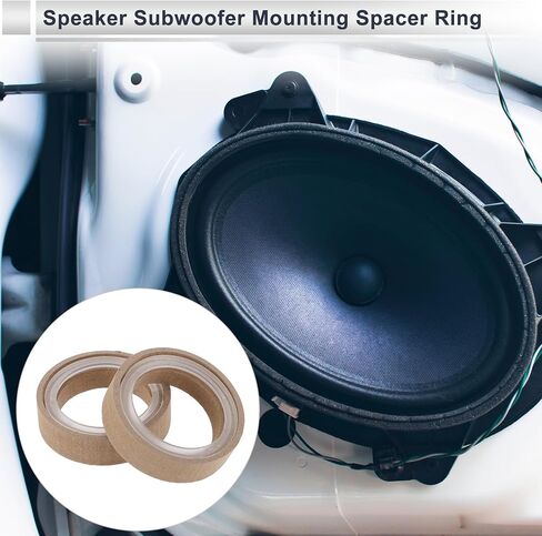 2 Set Universal Speaker Spacer Ring Tweeter Speaker Spacer Adator Waterproof for 1.97" with Acrylic Washers Brown Wood in Saudi Arabia