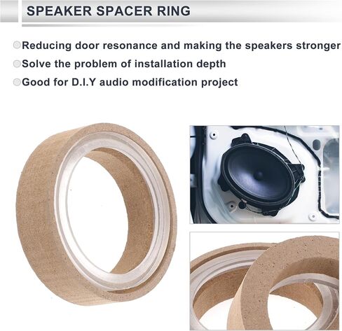 2 Set Universal Speaker Spacer Ring Tweeter Speaker Spacer Adator Waterproof for 1.97" with Acrylic Washers Brown Wood in Saudi Arabia
