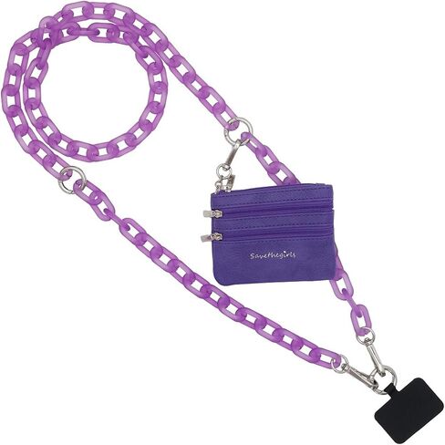 Clip & Go Phone Chain and Pouch (Hot Pink - Pink Pouch) – Stylish Phone Holder with Wallet, Hands-Free Carrying and Adjustable Crossbody Chain in Saudi Arabia
